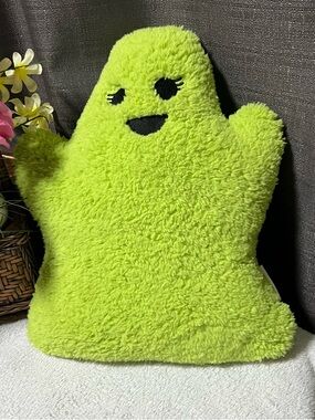 Novagratz Plush Green Smiley Ghost Pillow Halloween Rare